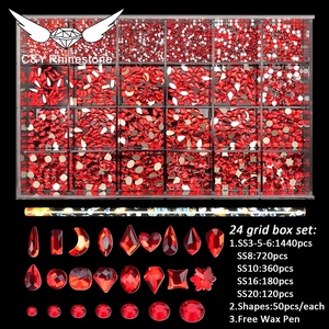 C & Y 24 Grid Mixed 17 Shapes 7 Tamaños Piedras Caja Nail Art <span class=keywords><strong>AB</strong></span> Diamantes de imitación Cristales para decoración de uñas - Product Image 2