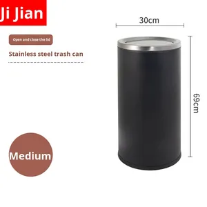 Benutzer definierte moderne große Hong Kong Edelstahl umwelt freundliche Mülleimer vertikale <span class=keywords><strong>Flip</strong></span> Deckel halben Deckel Aschenbecher Küche verwenden Mall Lobby - Product Image 6