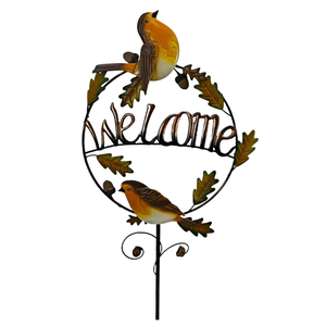 ตกแต่งสวนกลางแจ้งโลหะประดับต้อนรับนกเสาโลหะ - Product Image 2