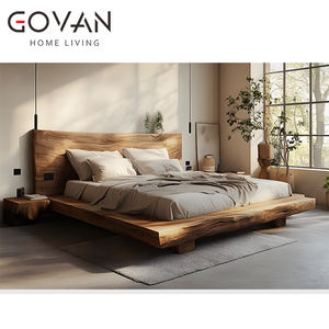 Wabi Sabi древний стиль деревянная кровать качественная кровать из массива дерева спальня - Product Image 3