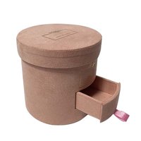 Boîte à fleurs en velours rose d'usine avec design de tiroir pour présentation de fleurs et de bouquet Emballage cadeau de qualité supérieure