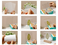 6 "/7" /8 "Double Face Acrylique Cadre Photo Base En Bois DIY Matériel Magnétique Double Face Veilleuse