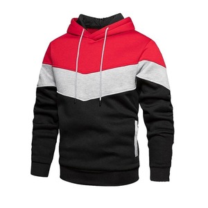 Sweat-shirt à capuche patchwork pour homme, vêtements décontractés, molleton chaud, streetwear, mode masculine, automne hiver, vêtements de sport - Product Image 1