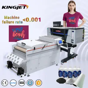Kingjet película para mascotas DTF I3200 xp600 60cm coctelera de polvo de doble cabezal impresión DTF A3 transferencias para máquina de impresión de camisetas