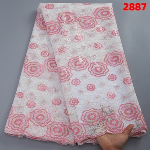 Dentelle africaine à sequins pour mariage, tissu en soie <span class=keywords><strong>de</strong></span> lait française, tulle <span class=keywords><strong>de</strong></span> haute qualité 2022, dentelles en maille pour robe <span class=keywords><strong>de</strong></span> mariée nigériane pour femme 2887 - Product Image 6