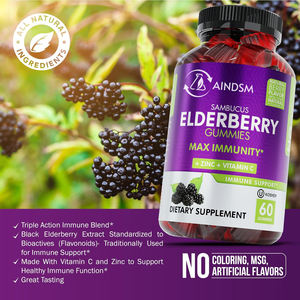 Gomitas de Saúco Negro a Bajo Precio, Veganas, con Musgo Marino, Apoyo Inmunológico y Antioxidante, Gomitas de Saúco con Zinc - Product Image 4
