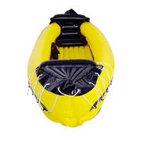 Kayak jaune personnalisé pour 3 personnes, radeau gonflable en eau blanche, bateau de kayak en pvc, bateau de pêche gonflable
