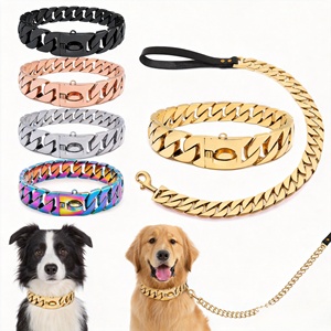 Kalung Anjing Mewah DEM/DOM Tersedia, Kalung Hip Hop untuk Hewan Peliharaan, Kit Tali Anjing, Kalung Choke, Tali Anjing, Rantai Anjing Cuban Bully Link - Product Image 5