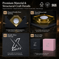 Boîte à parfum de luxe en carton gaufré avec logo en feuille d'argent, faite à la main, à double porte, en forme de coquille, présentoir hexagonal pour la Saint-Valentin