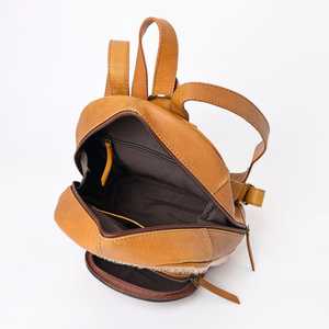 Venta caliente Vintage estilo occidental mochila de mujer de piel de vaca Hairon Tooled cuero con bordado decoración cierre de cremallera - Product Image 3