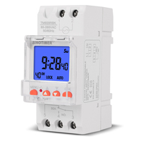 SINOTIMER TM928R Temporizador de campana eléctrica de 7 días 30A, batería de intercambio en caliente, retroiluminación azul LCD grande, 1s-99h59m59s, 85-265VAC, riel DIN