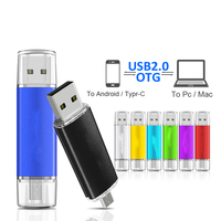 Penjualan Terbaik Logo kustom 2-in-1 OTG USB Flash Drive 4GB sampai 128GB USB Tipe C 3.0 Stick 2.0 Flash Disk flashdisk