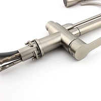 Robinet mélangeur 3 voies robinet de cuisine filtre Pull Out robinet d'eau potable 3 wegewasserhahn aus edelstahl