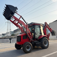 Mesin Pengolah Tanah Mini Backhoe Loader 4 Roda Penggerak Baru Hidrolik Backhoe Loader Excavator Penghias Taman Front Loader Backhoe