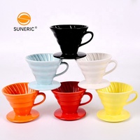 Filtre de brassage en forme de V personnalisé tasse intelligente kit de café goutte à goutte à main cône verser sur goutteur de café en céramique