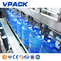 Remplisseuse de bouteilles 300BPH 1200BPH 5 gallons Ligne de production de bouteilles PET 20L Machine automatique de fabrication d'eau potable