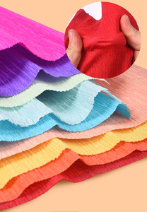 Bó hoa cẩm chướng thủ công làm dày màu sắc, giấy nhăn viền giấy crepe xếp ly thủ công bằng cách nhào nặn - Product Image 4