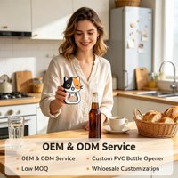 Décapsuleur en PVC personnalisé OEM ODM, design mignon de chat de dessin animé, décapsuleur en caoutchouc souple, vente en gros pour la cuisine, le bar, la décoration de la maison