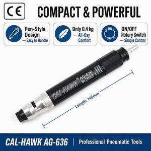 CAL-HAWK 台湾ブラックイーグル AG-636 3mm 6mm ダブルコレットポータブルエア研磨キット ペンシルタイプ空気圧ポリッシャーセット - Product Image 1
