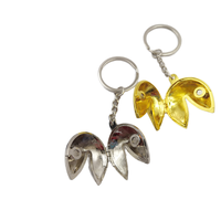 Porte-clés en métal personnalisé biscuit de fortune en or en alliage de zinc pour les mariages douche nuptiale ou pendaison de crémaillère