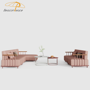 Mobilier d'extérieur moderne en <span class=keywords><strong>aluminium</strong></span> Canapés <span class=keywords><strong>de</strong></span> <span class=keywords><strong>jardin</strong></span> Transfert thermique en bois Couleur Resort 4 pièces Patio Sectionnel Lounge Sofa Set - Product Image 2