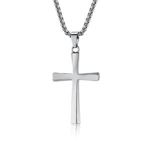 Minimalist <b>Cross</b> Necklace Stainless Steel Unisex Pendant Sweater <b>Chain</b> Gold Tone Jewelry - Product Image 5