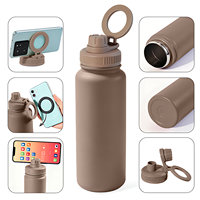 Gobelet personnalisé 32 oz, 32oz, revêtement poudré, double paroi, isolation sous vide, acier inoxydable, bouteille d'eau avec support pour téléphone