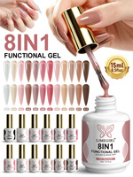 LIMEGIRL Gel Constructeur pour Ongles 8-en-1 Transparent pour l'Apex et l'Extension des Ongles, Renforceur en Bouteille 15ml