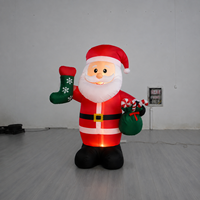 Père Noël gonflable lumineux à LED de 1,5 m pour décoration de jardin de Noël