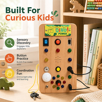 Tableau de contrôle interactif en bois avec interrupteur USB LED, jouet éducatif sensoriel Montessori pour développer la dextérité manuelle des tout-petits et des enfants