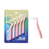 Cure-dents en plastique en nylon en forme de L brosse interdentaire brosse à dents pour enfants caractéristiques de fil d'acier inoxydable nettoyage des dents