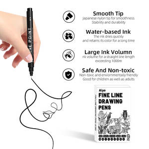 专业细线笔套装，适合艺术家绘画、素描、防水、精准线条，0.1 毫米至 0.8 毫米 - Product Image 2