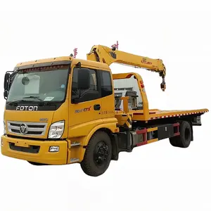 2023 NEW FOTON 4*2 8ton 8T flatbed underlift tow truck Metro rescue crane truck municipal roadside assistance wrecker tow truck