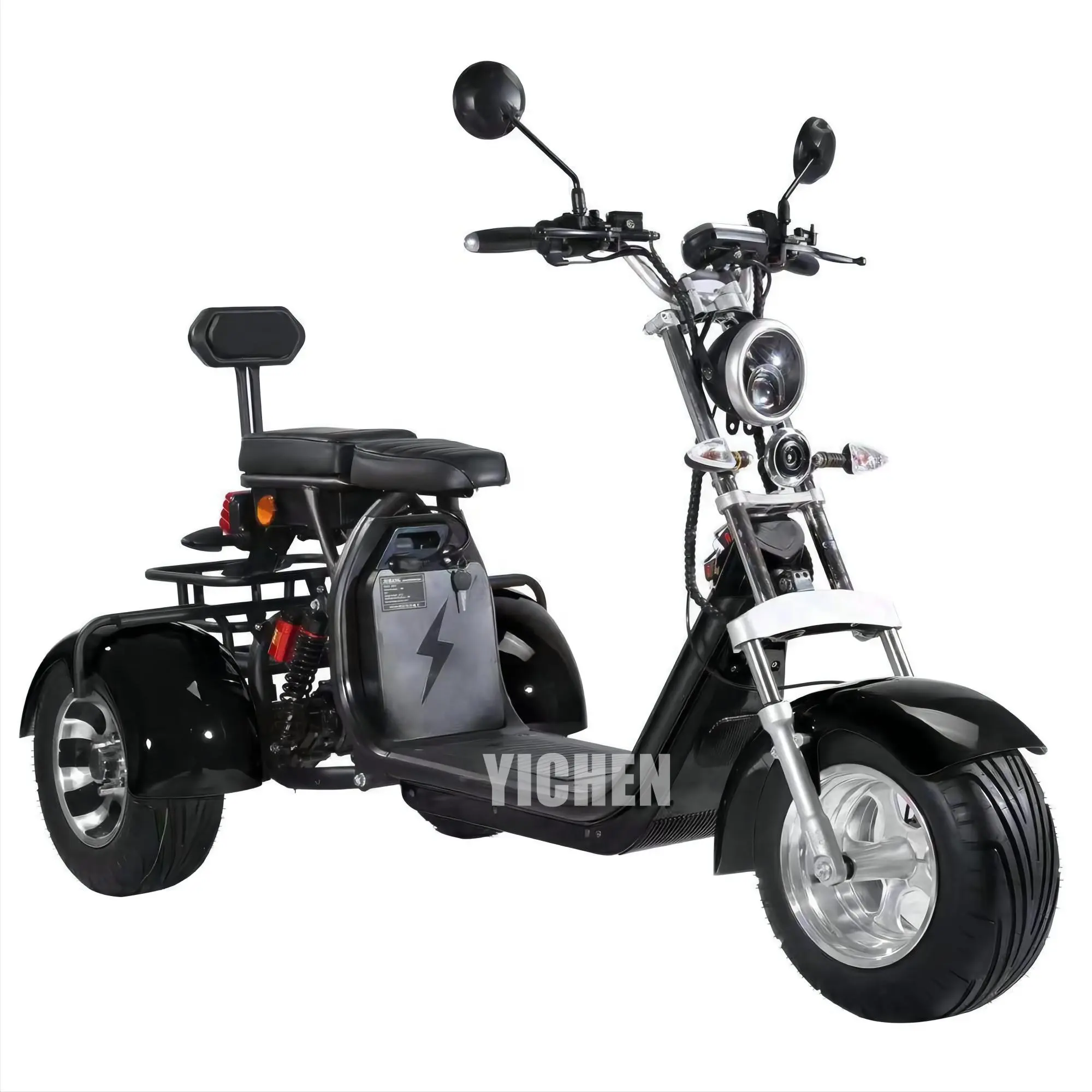 EU Warehouse Elektrische Step 10 Inch 2000w Hub Motor Mid Drive Citycoco Style Motorcycle 3 Wheel Electric Scooter for Adults