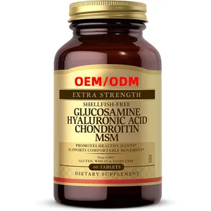 Glucosamina sin OGM Ácido hialurónico Condroitina MSM 60 Tabletas Soporte para articulaciones