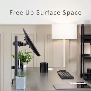 New Stock 32-Inch <b>Black</b> <b>Computer</b> Monitor Stand with <b>Desk</b> Arm Mount Height Adjustment Supports Maximum 90 Degree Tilt - Product Image 4