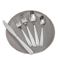 Ensemble de table à manger raffiné en acier inoxydable brillant, vaisselle occidentale en métal, finition miroir + PVD or, style minimaliste, écologique