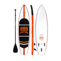 Planche de paddle gonflable Iboard rose en PVC/EVA avec technologie Drop Stitch, personnalisable, tout-en-un, avec aileron, leash et sac