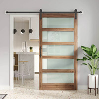 Portes coulissantes d'entrée intérieures en bois massif au design moderne, personnalisées, avec surface finie pour appartement