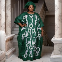 H&D 2026 Nouvelle Collection Robe Africaine Broderie Bazin Riche Longue Robe Décontractée Boubou pour Femmes