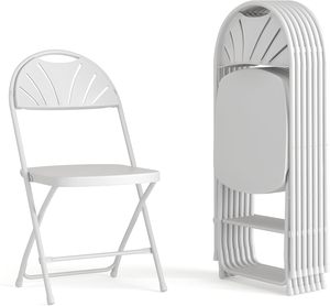 Chaise pliante moderne ADXIN en plastique avec dossier ventilé, structure en acier, <span class=keywords><strong>l</strong></span>égère et portable pour événements, repas, mariages, fêtes, pique-niques, banquets - Product Image 1
