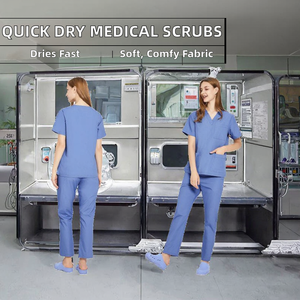 2025 in Stock New Knitted Quick Drying Medical Scrubs Uniform <b>Set</b> for Women <b>Doctors</b> and Nurses Work Clothes - Product Image 2