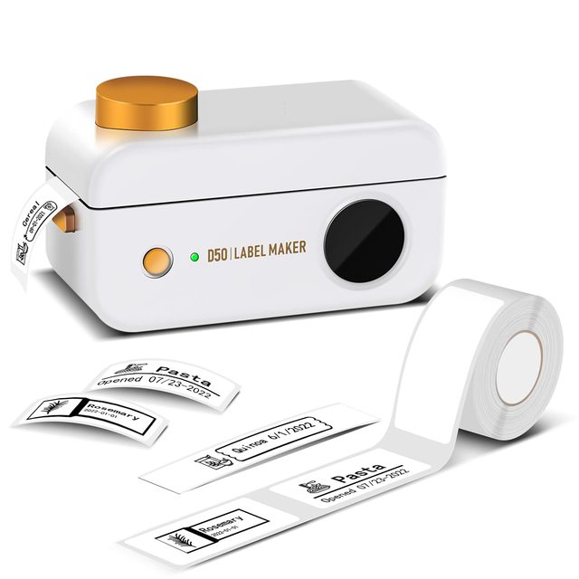 Phomemo D50 Portable Label Maker Machine, Mini Label Maker for Organization,Office,Home