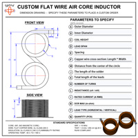 Inducteur à double noyau d'air, bobine à fil plat, inducteur à courant élevé, double bobine, DCR ultra faible, Q élevé, certifié CE, usine OEM ODM