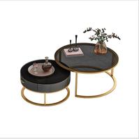 Panneau de salon en marbre, de luxe moderne, pour Hall d'hôtel, combinaison de meubles ménagers, Table basse ronde