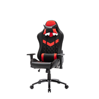 Chaise de Gaming Électrique Ergonomique Inclinable en Cuir PU, Réglable en Hauteur, Pivotante, avec Lumières LED, Support Dorsal et Massage, à Gaz 3 Positions
