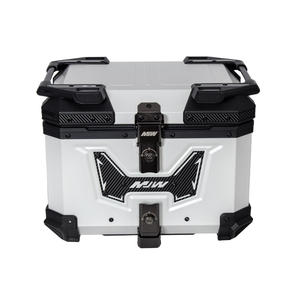 Caja de Almacenamiento Trasera para Motocicleta de Gran Capacidad de 45L, Fabricada en Aleación de Aluminio Blanco - Product Image 2