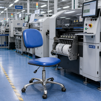 Chaise en cuir PU antistatique Leenol ESD, chaise en cuir PU réglable en hauteur et pivotante pour le traitement des composants électroniques en laboratoire