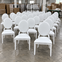 Chaise de banquet portable ovale blanche en acier inoxydable pour hôtel, mariage, événement, salon, appartement - Vente en gros