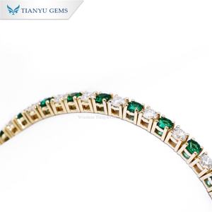 Tianyu Gems 14K or jaune émeraude Bracelet rond bijoux de mode pour les femmes mariage fiançailles fêtes cadeau de fête - Product Image 4